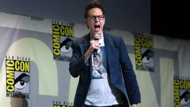 James Gunn speaking at the 2016 San Diego Comic Con International, for "Guardians of the Galaxy Vol. 2", at the San Diego Convention Center
